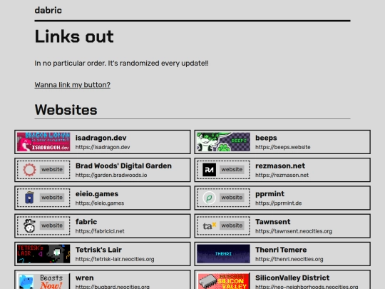 links screenshot