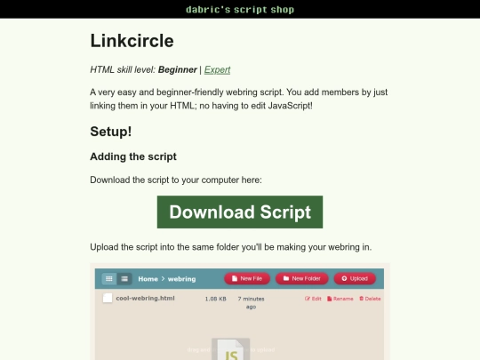 script/linkcircle screenshot