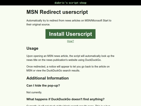 script/msn-redirect screenshot