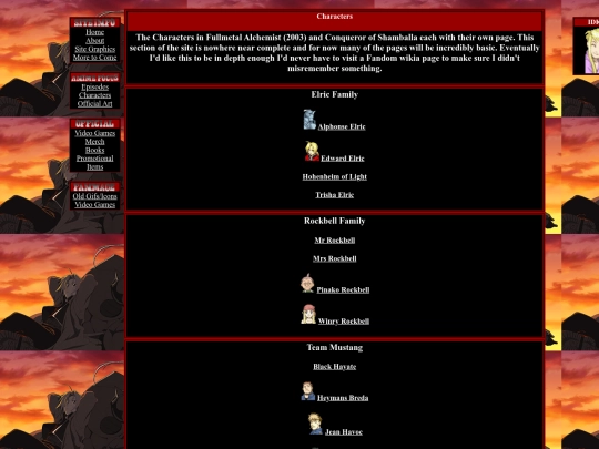 Characters screenshot
