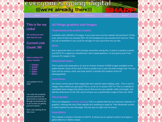 links screenshot