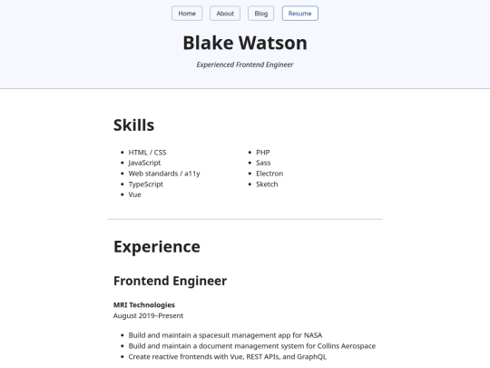 resume screenshot