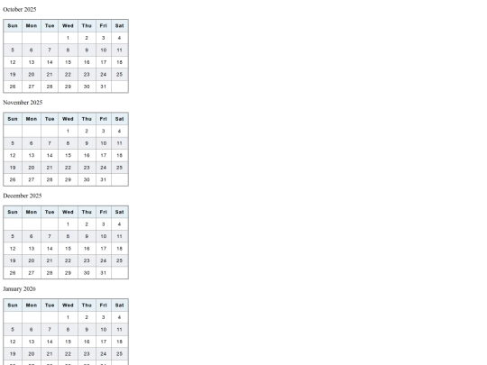calendartest screenshot