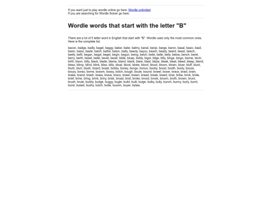 wordle-words-that-start-with-b.php screenshot