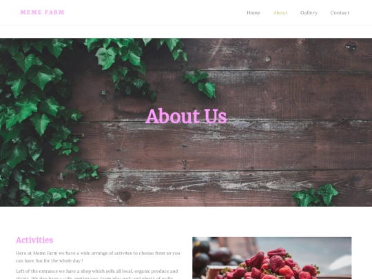 Farm Website/about screenshot