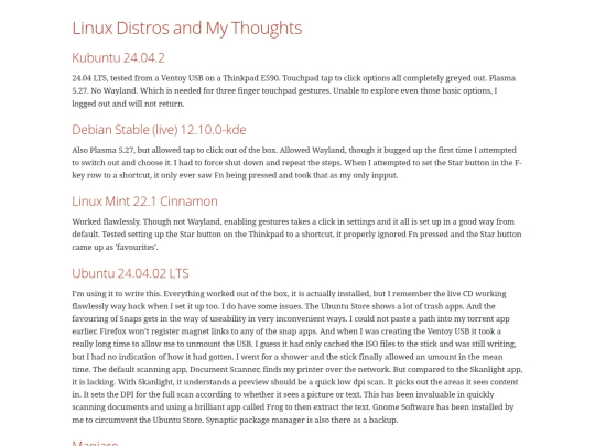 Linux-distro-thoughts screenshot