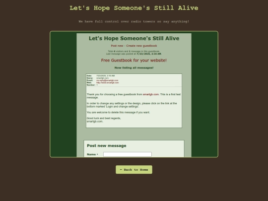 guestbook screenshot