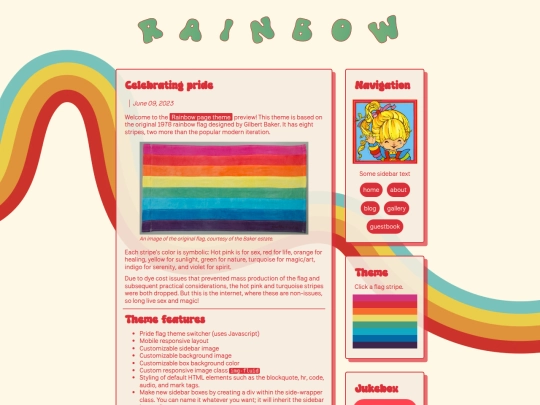rainbow-page-theme screenshot