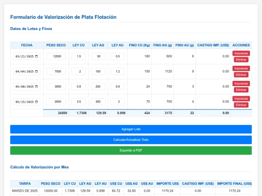 conc plata v8 screenshot