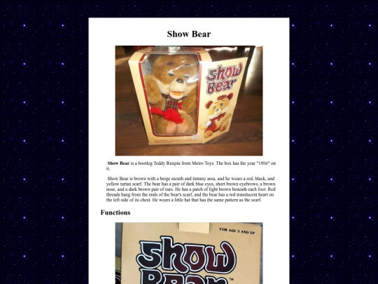 noveltybots/showbear screenshot