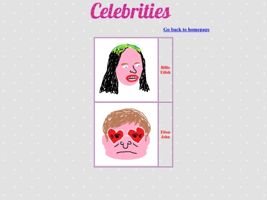 celebrities screenshot