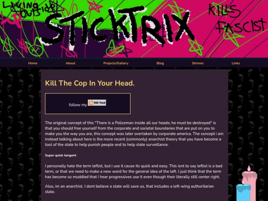 blogposts/killthecopinyourhead screenshot