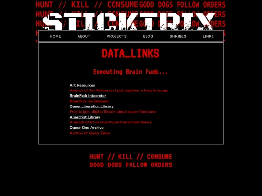 links screenshot