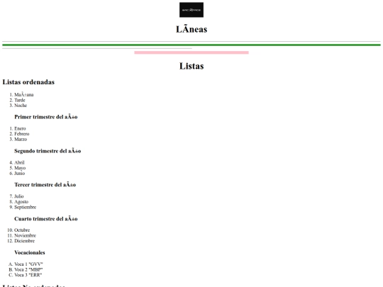 listas y lineas screenshot