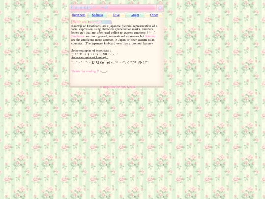 kaomoji screenshot