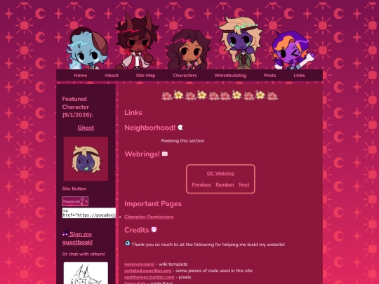 links screenshot