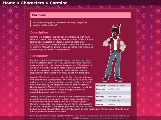 wikipage/carmine screenshot