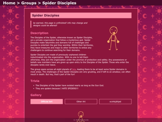 wikipage/spider_disciples screenshot