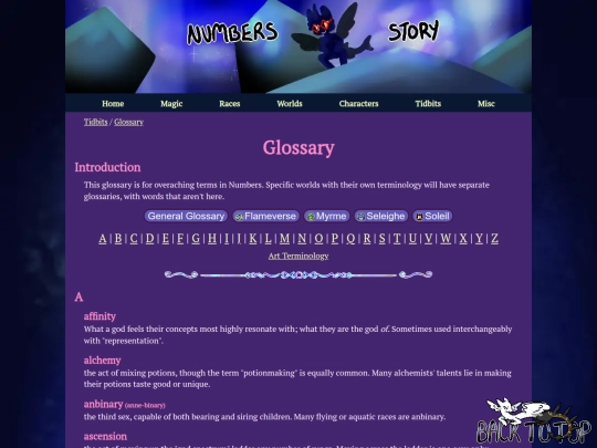 glossary screenshot
