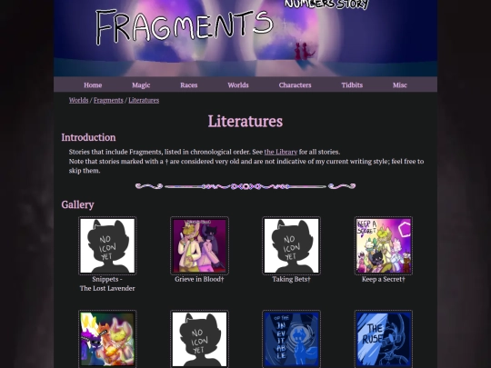 worlds/frags/literatures screenshot
