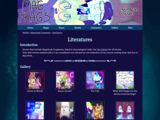 worlds/magfrags/literatures screenshot