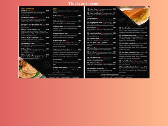 menu screenshot