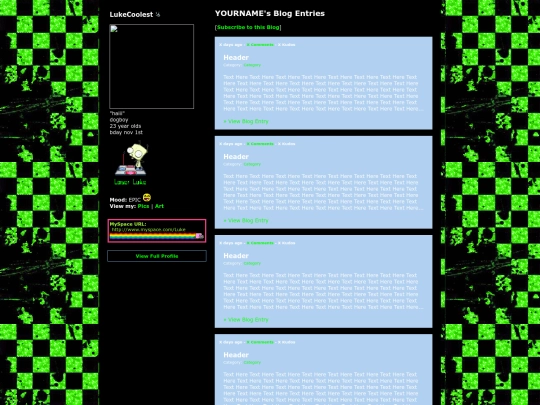 myspace/lukeblog screenshot