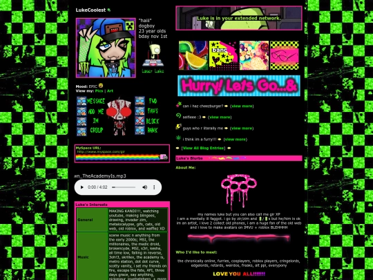 myspace/lukeprofile screenshot