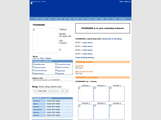 myspace/template screenshot