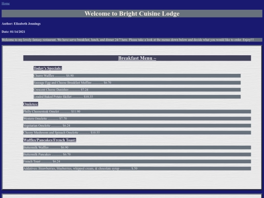 restaurantMenu/todaysMenu screenshot