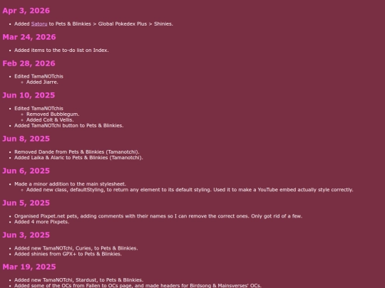 changelog screenshot