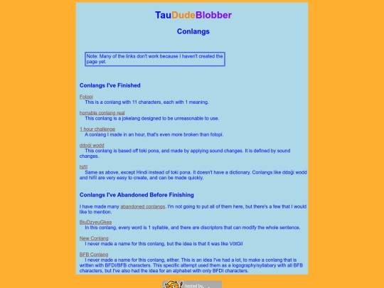 conlangs screenshot