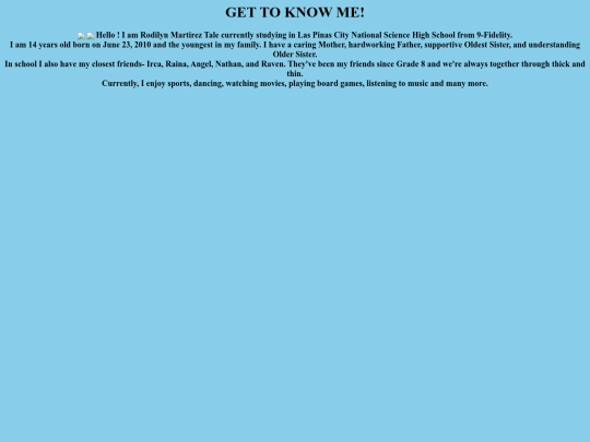 GET TO KNOW ME screenshot