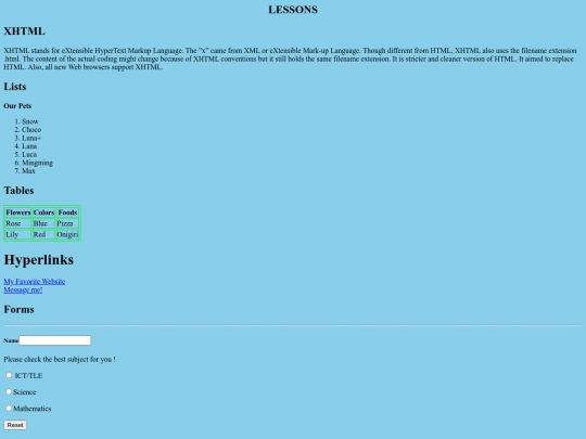 LESSONS screenshot