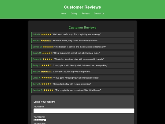Reviews screenshot