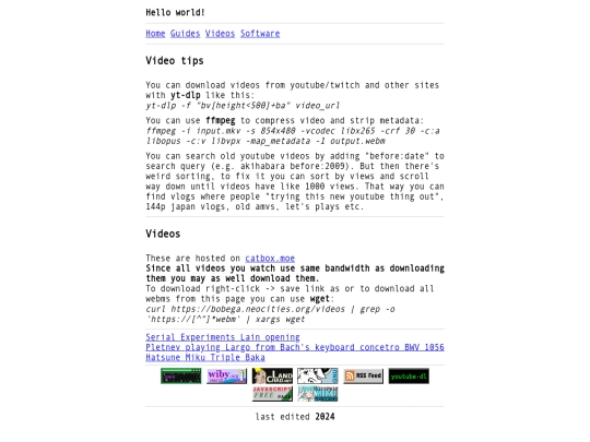 videos screenshot