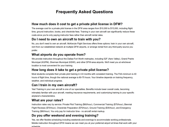 faq screenshot
