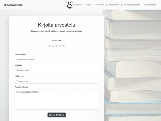 kirjoitaarvostelu screenshot