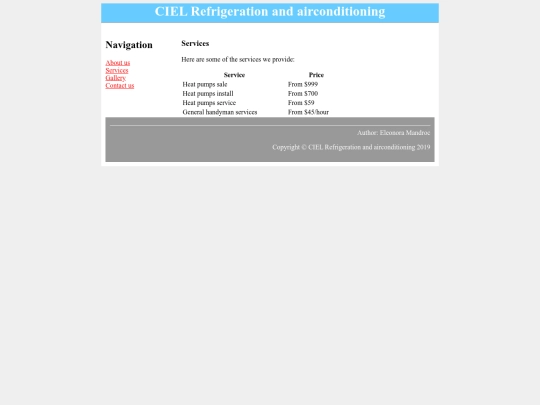 services screenshot