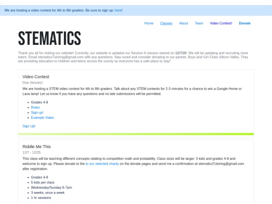 classes screenshot