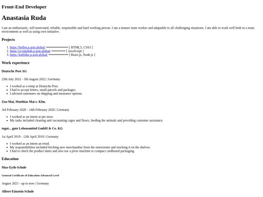 resume screenshot