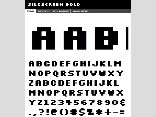 oldsite/fonts/silkscreen-bold-demo screenshot