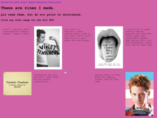 Zines screenshot