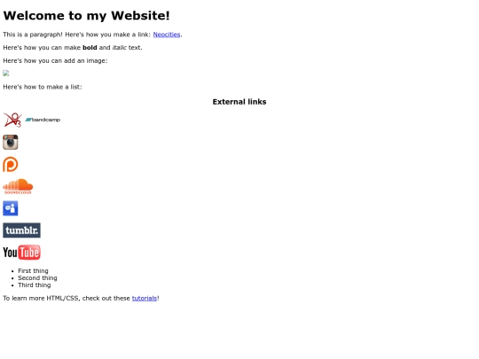links screenshot