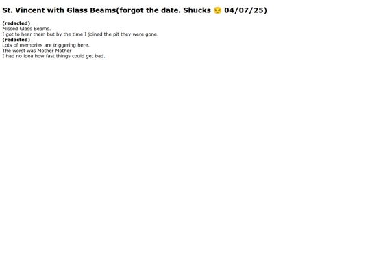 Writing_portal/Concert_Notes/04-07-25-StVincent screenshot