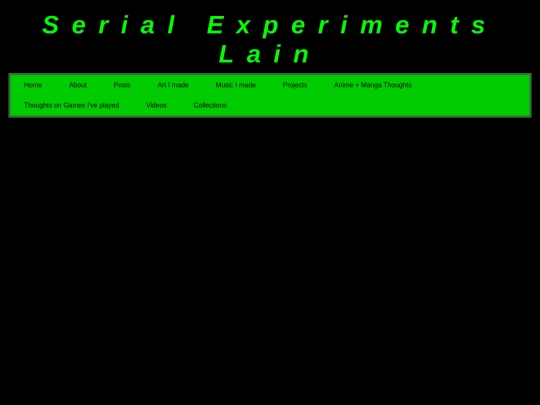 SubPages/CollectionPages/AestheticPages/serialexperimentslain screenshot