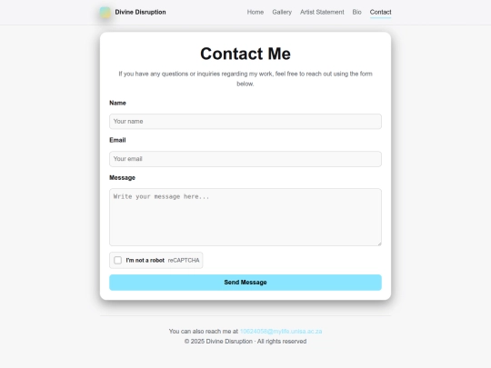 DivineDisruption/contact screenshot