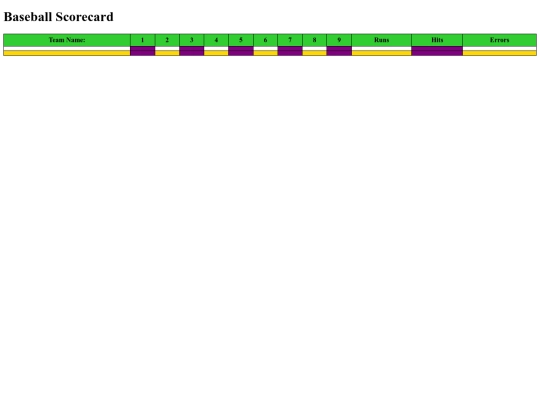 Scorecards/baseball screenshot