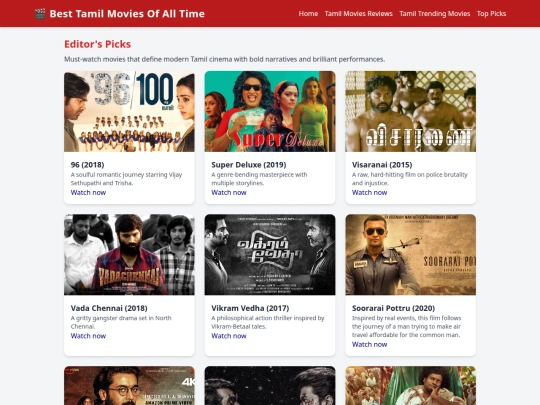 Tamil movies website/top-picks screenshot