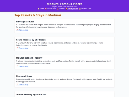 madurai famous places/resorts-and-stays screenshot